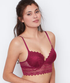 Padded demi cup bra purple.