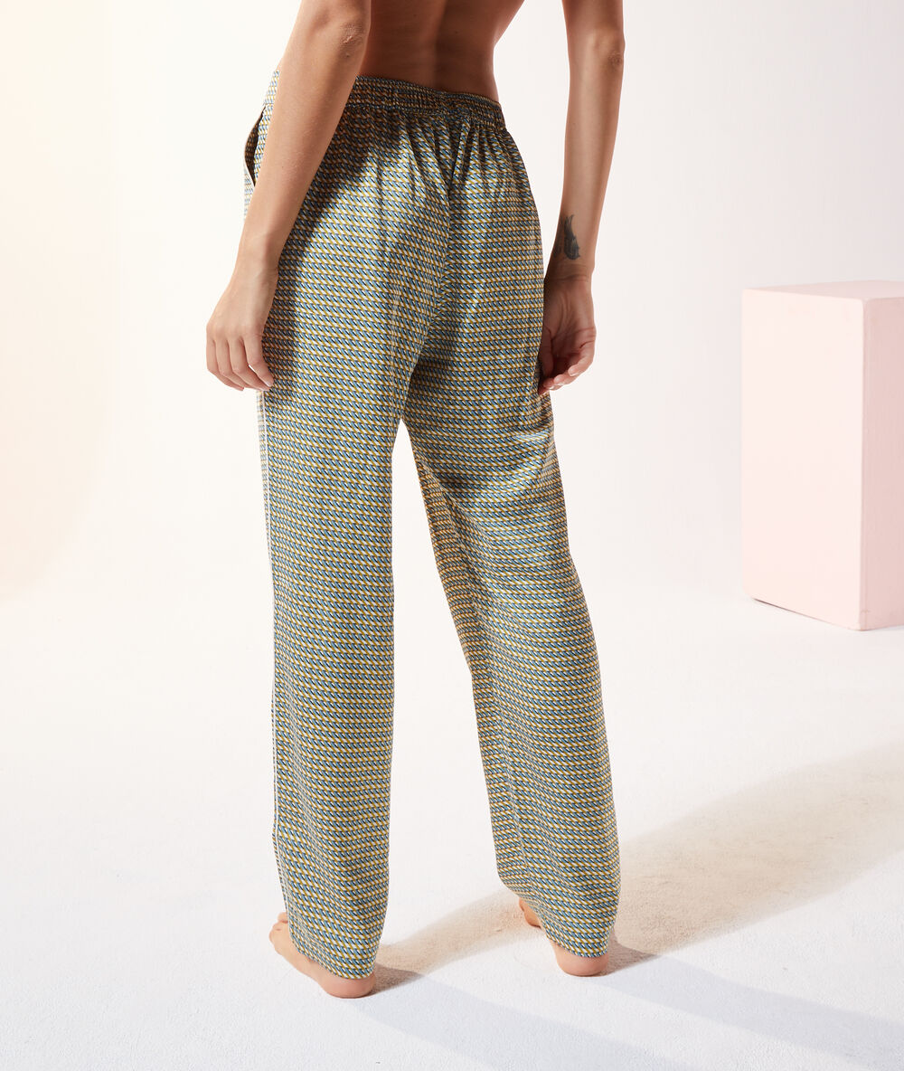 Pantalon de pyjama imprim&eacute; imp fd ecru.