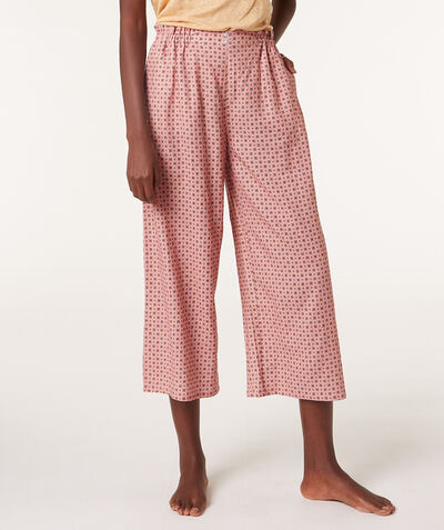 Pantalón pijama 7/8 de lino;${refinementColor}