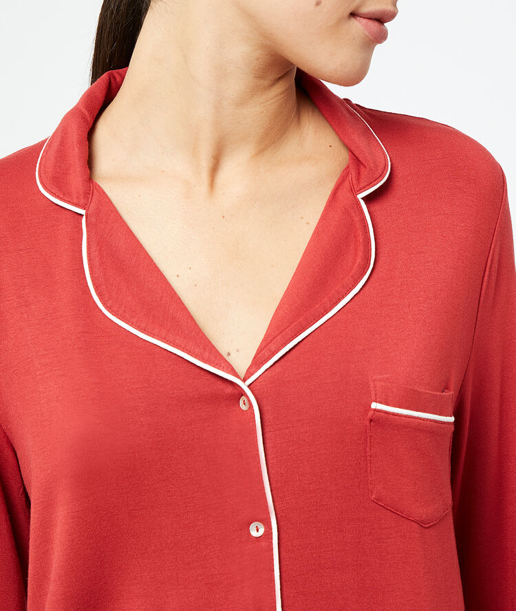 Pyjama shirt red brick.
