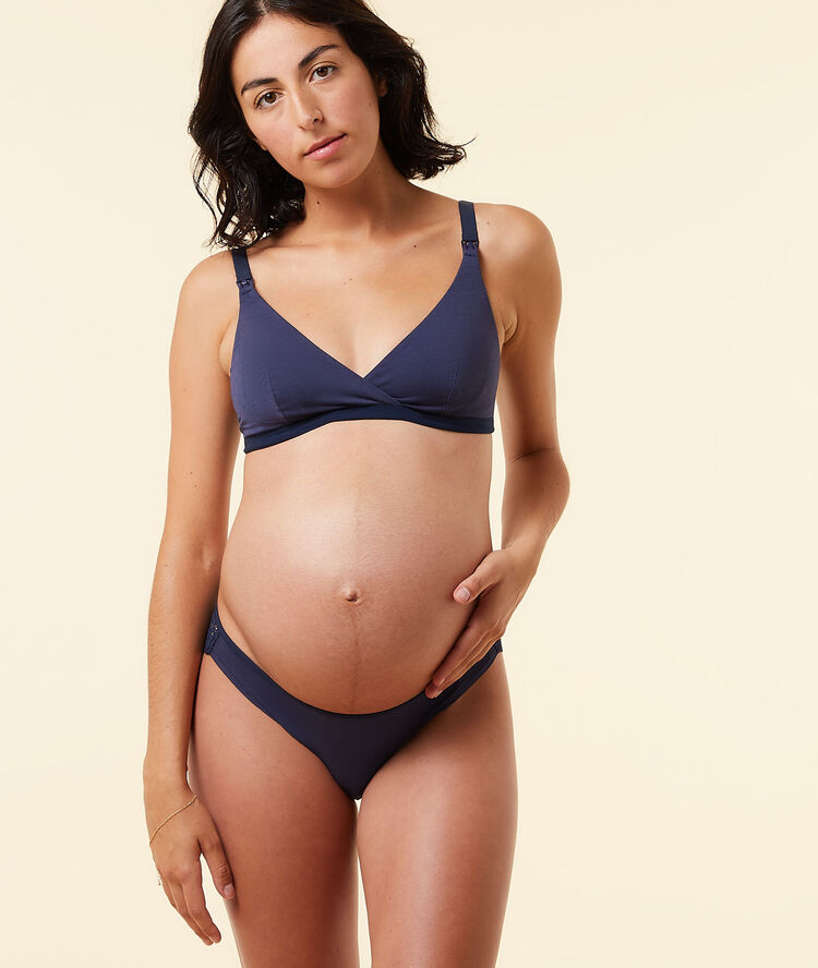 Organic cotton bralet navy.