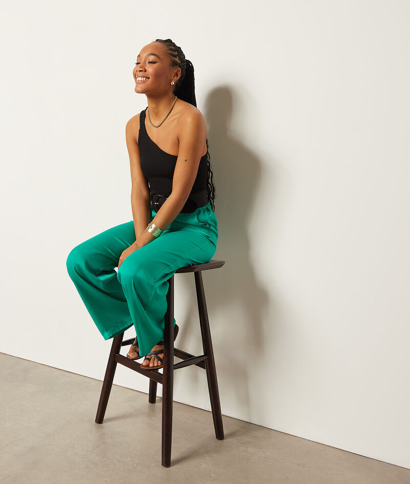 Wide-Cut Fluid Pants;${refinementColor}