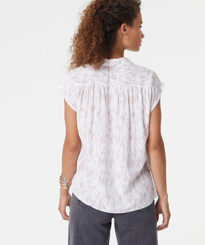 Short sleeve printed blouse;${refinementColor}