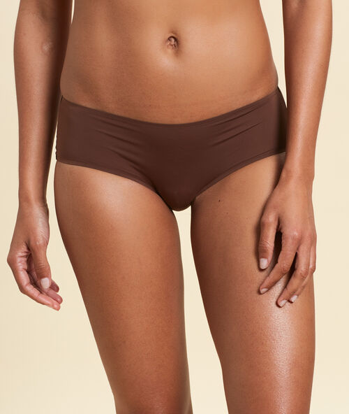 Microfiber shorty brief light brown.