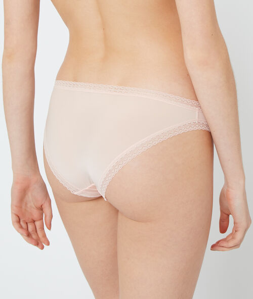 Bi-material briefs natural.