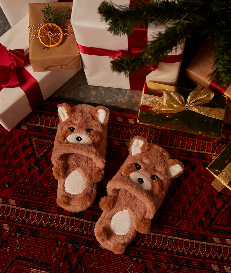 Mules panda roux marron.