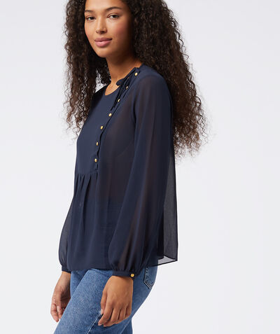 Transparent blouse;${refinementColor}