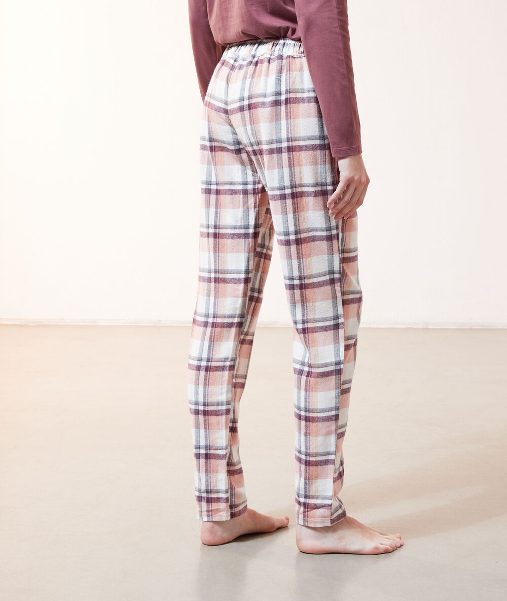 Trousers in check purple.