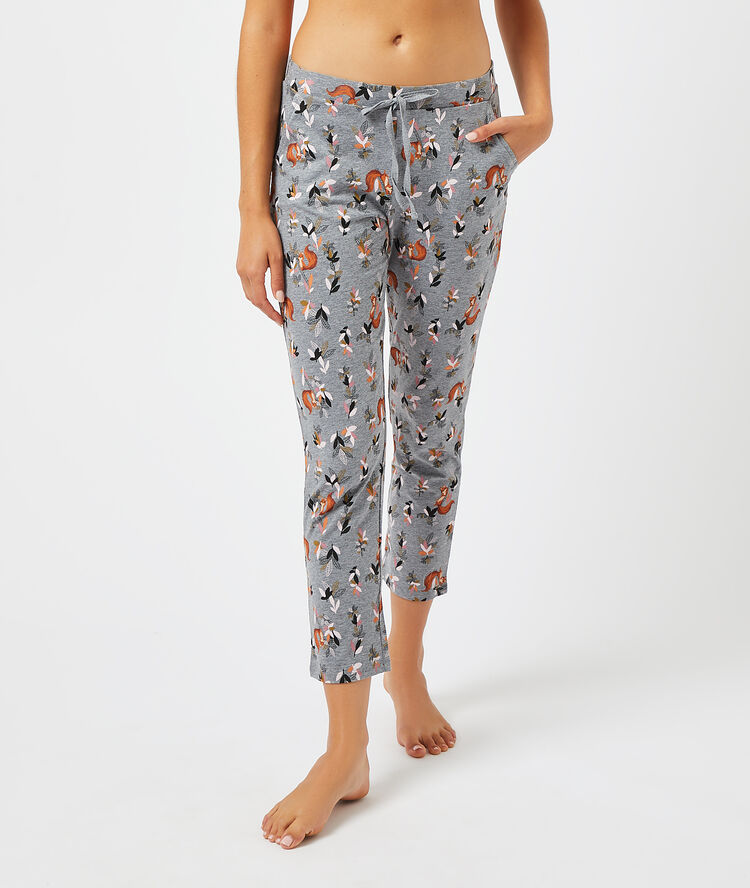 Pantalon imprim&eacute; anthracite.