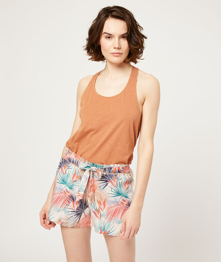 Short imprim&eacute; ecru.