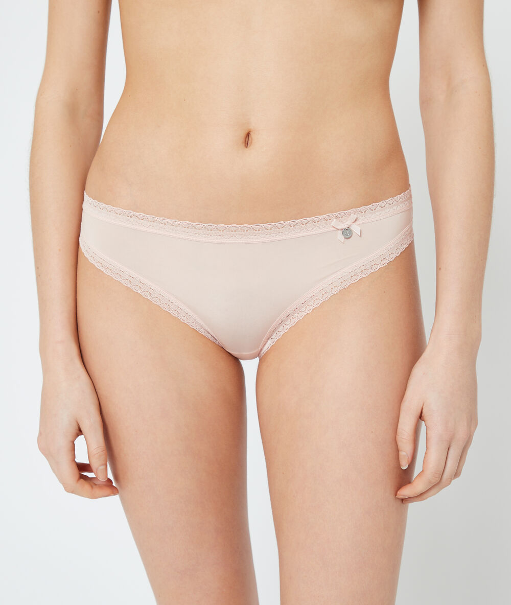 Bi-material briefs natural.
