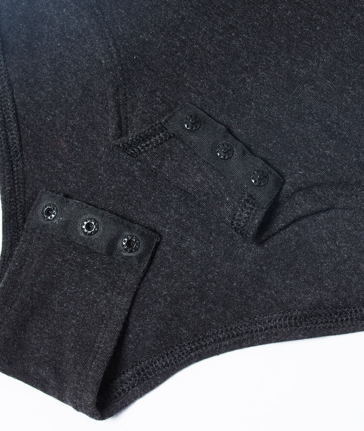 Satin v neck body dark grey.