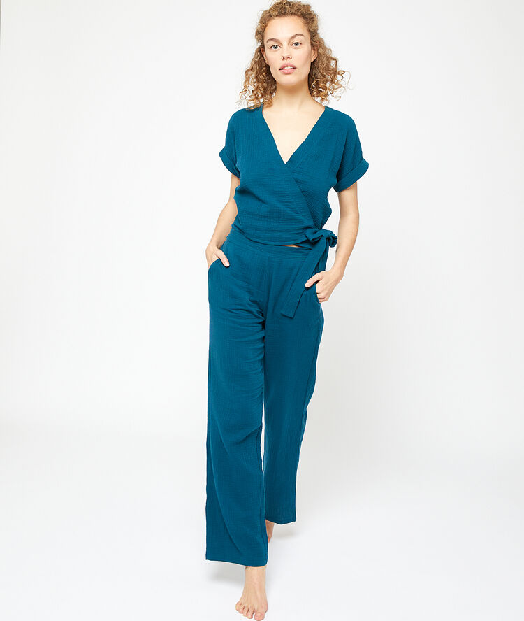Flare trousers blue.
