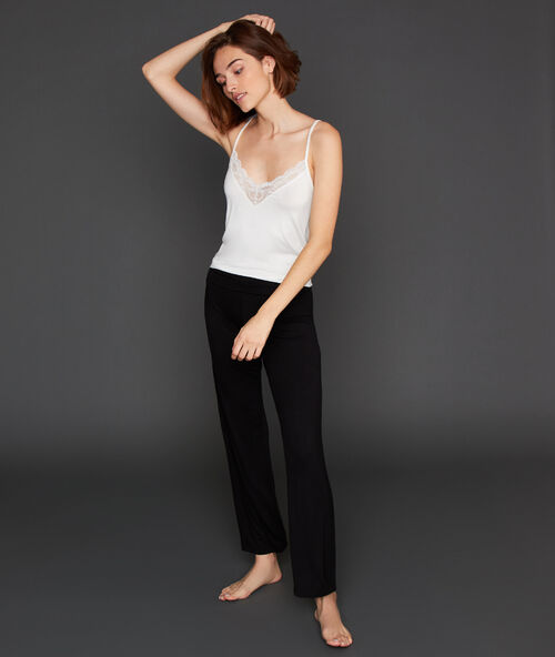 Lace neckline top white.