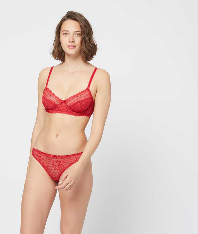 Lace bra red.