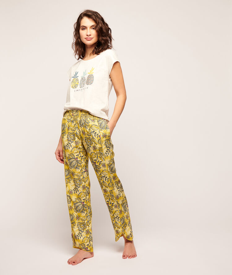 Printed trousers yellow.