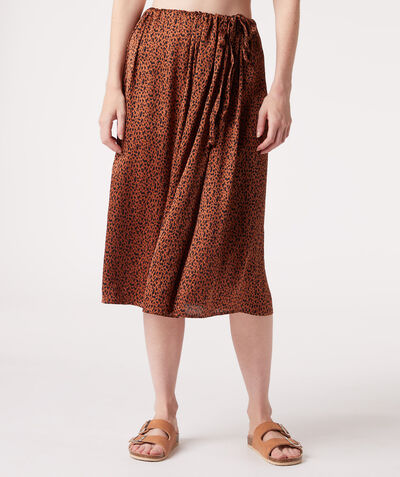 Mid-length flared skirt;${refinementColor}