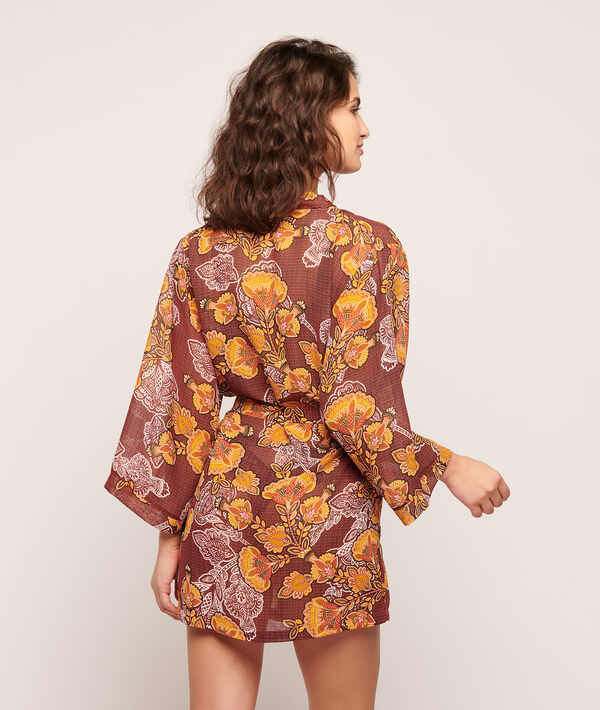 Floral print kimono Floral print kimono;${refinementColor}
