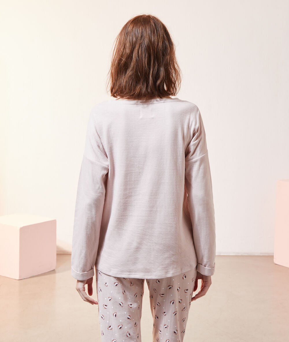 Cream and coffee' t-shirt in print pink.