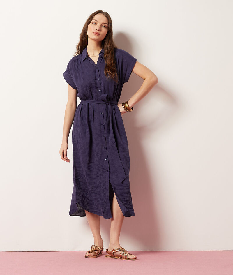 Long Dress Made From Cotton Blend;${refinementColor}
