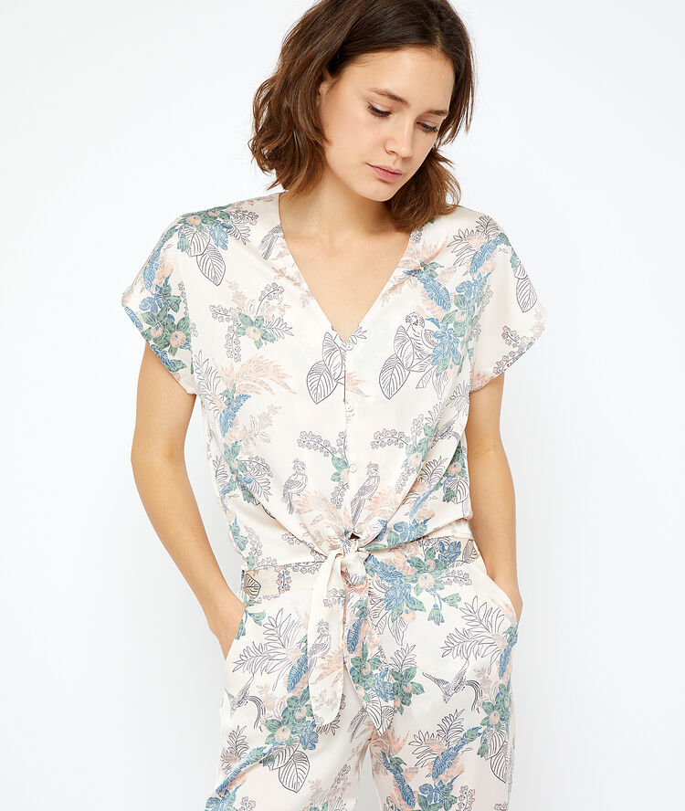 Knot front top ecru.