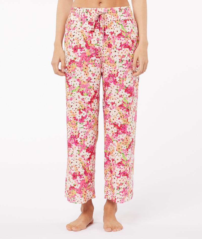 Pantalón pijama estampado floral 7/8;${refinementColor}