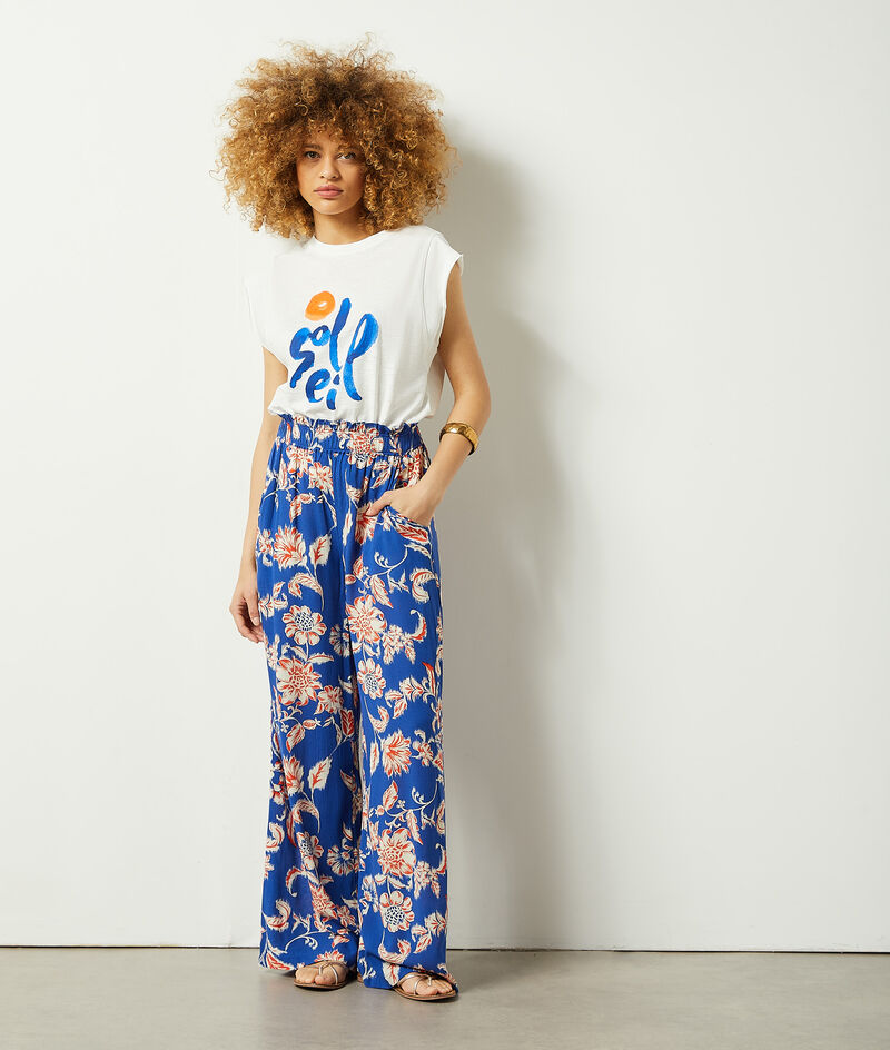Short-Sleeved Sun Printed T-Shirt;${refinementColor}