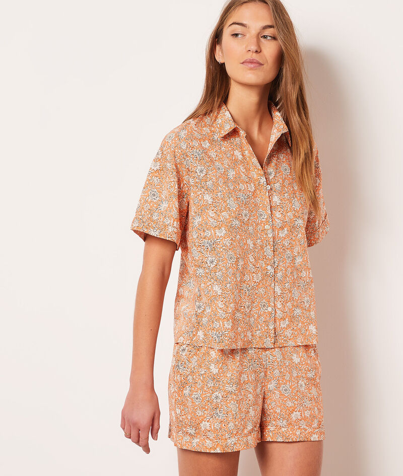 Printed Pajama Shorts;${refinementColor}