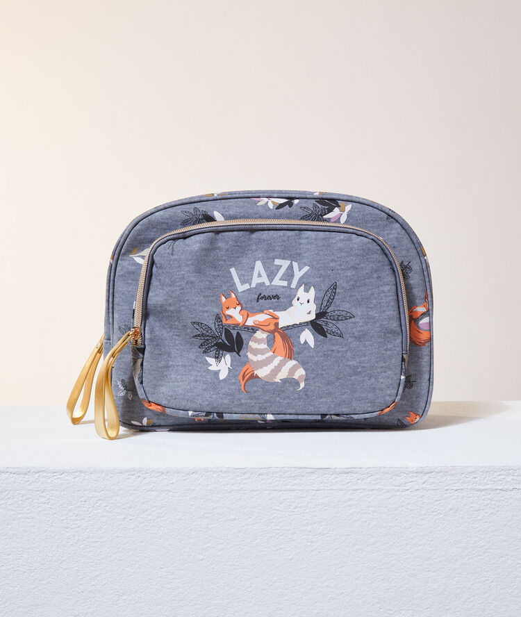 Trousse de toilette "lazy" gris.