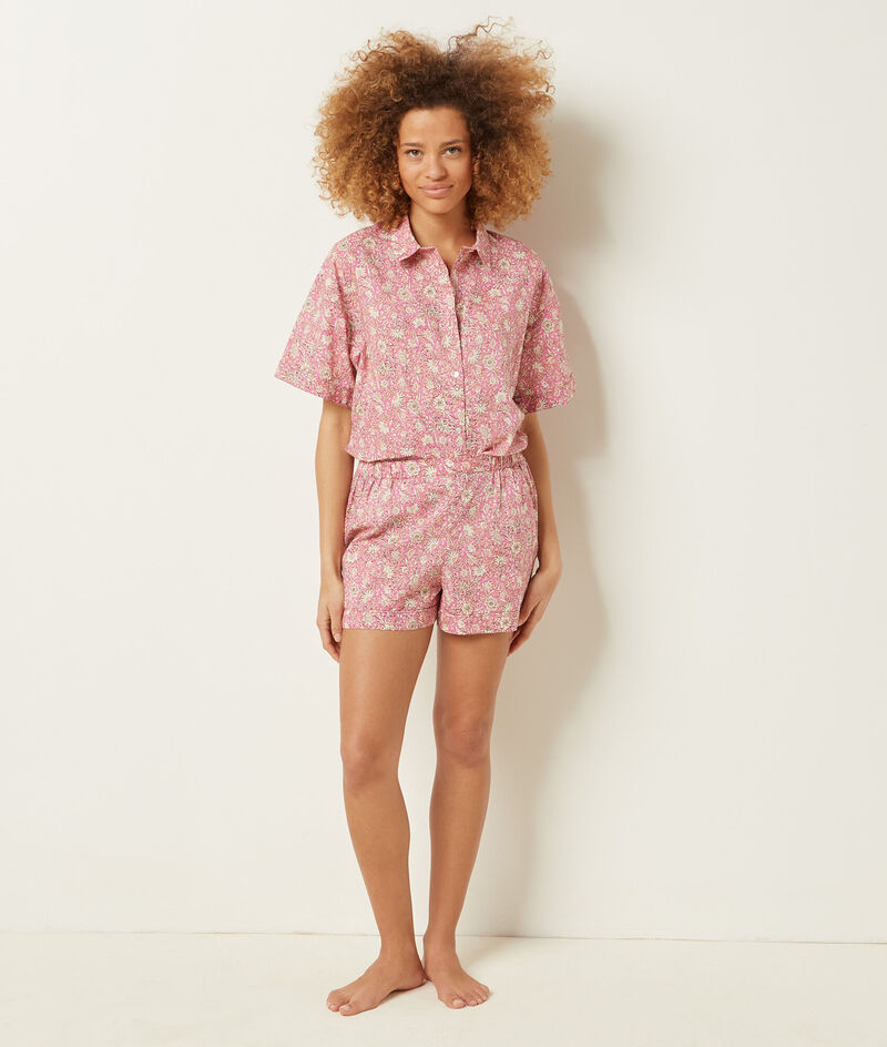 100% Cotton Print Sleep Shorts;${refinementColor}