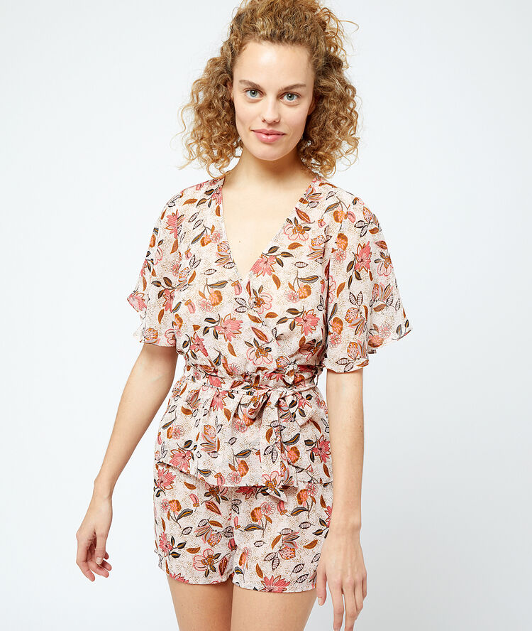 Printed crop top multicoloured.