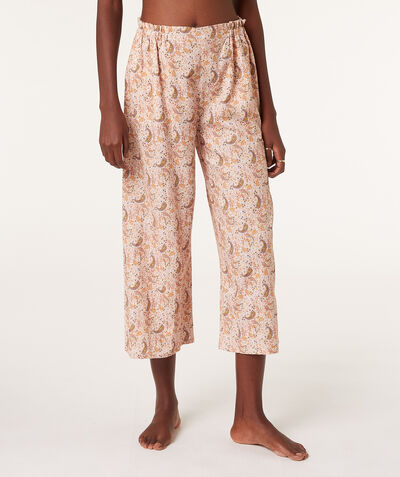 Pantalón pijama 7/8 de lino;${refinementColor}