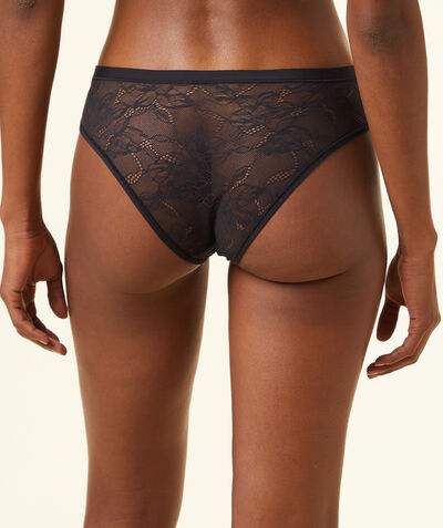 Microfiber and lace hipster;${refinementColor}