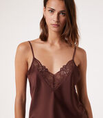 Satin camisole with lace details
