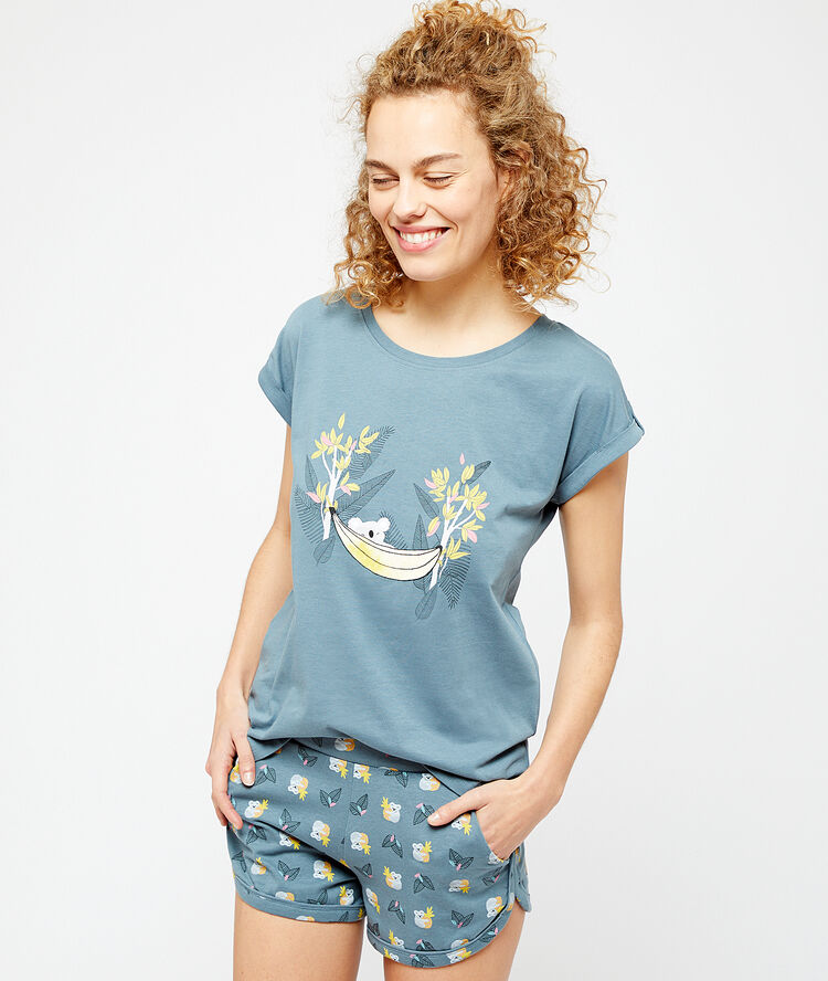 Printed t-shirt blue.