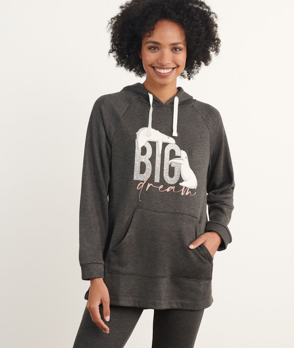 Big dream' hooded sweatshirt charcoal grey.