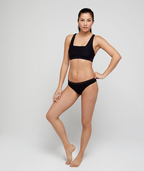 Seamless tanga brief noir.