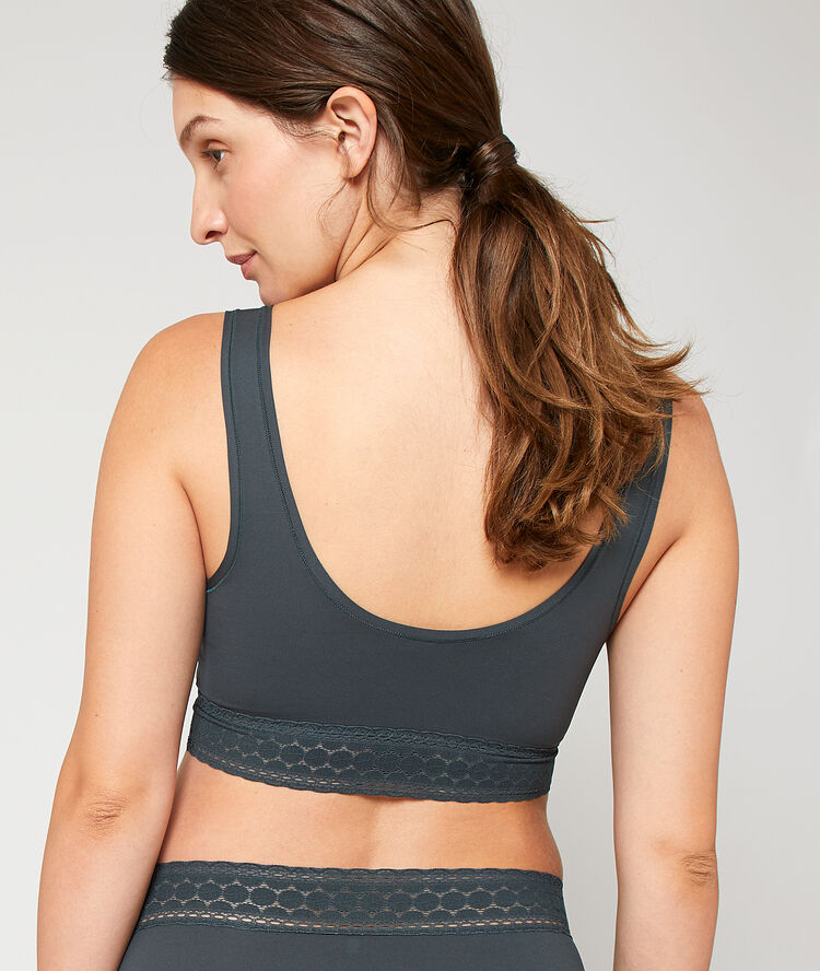 Microfibre bralet khaki.