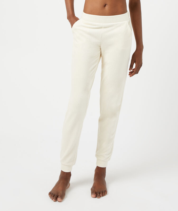 Pantalon c&ocirc;tel&eacute; ecru.
