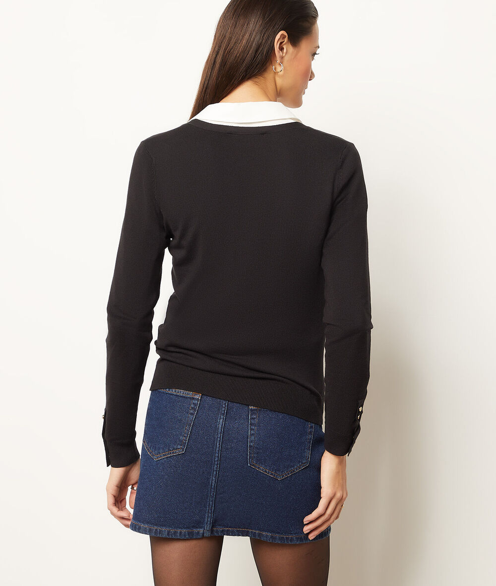 Knit V-Neck Sweater;${refinementColor}