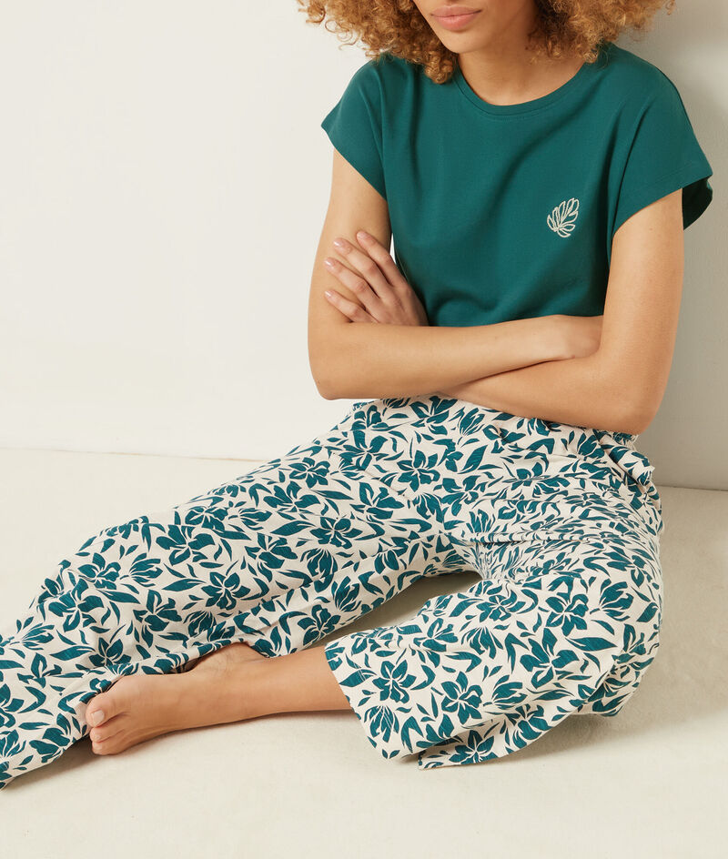 Pantalon de pyjama 7/8 imprimé;${refinementColor}