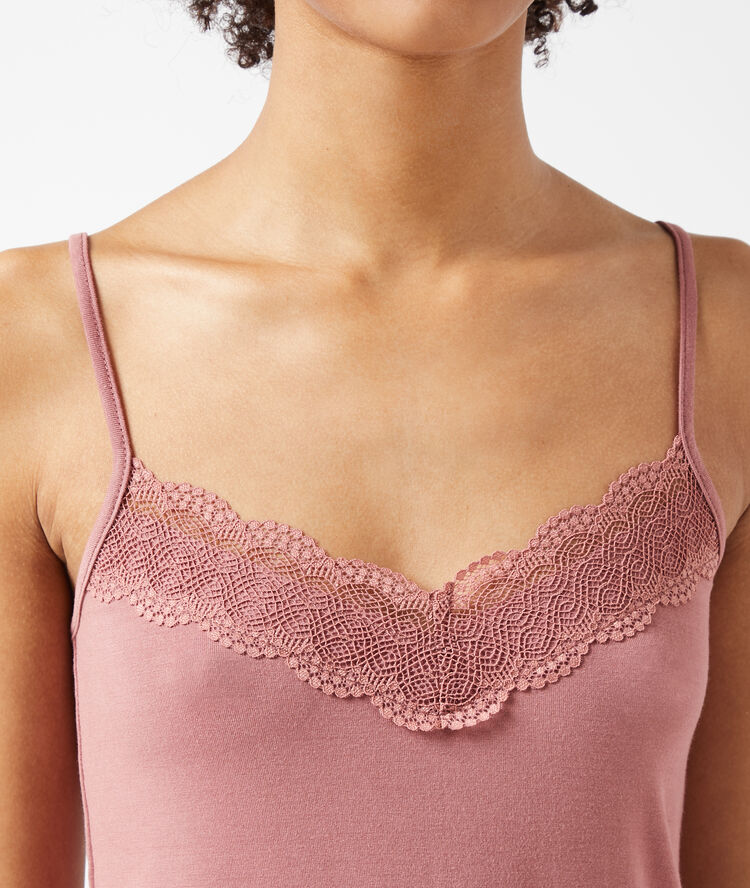 Caraco d&eacute;tails dentelle blush.