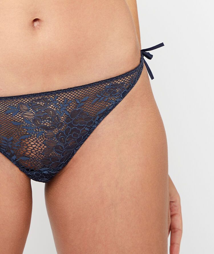 Lace bikini brief petrol blue.