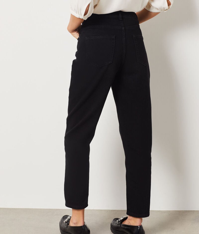 Cotton high waist jeans;${refinementColor}