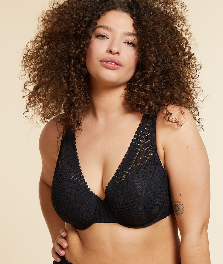 Soutien-gorge n&deg;6 - triangle coques fines noir.