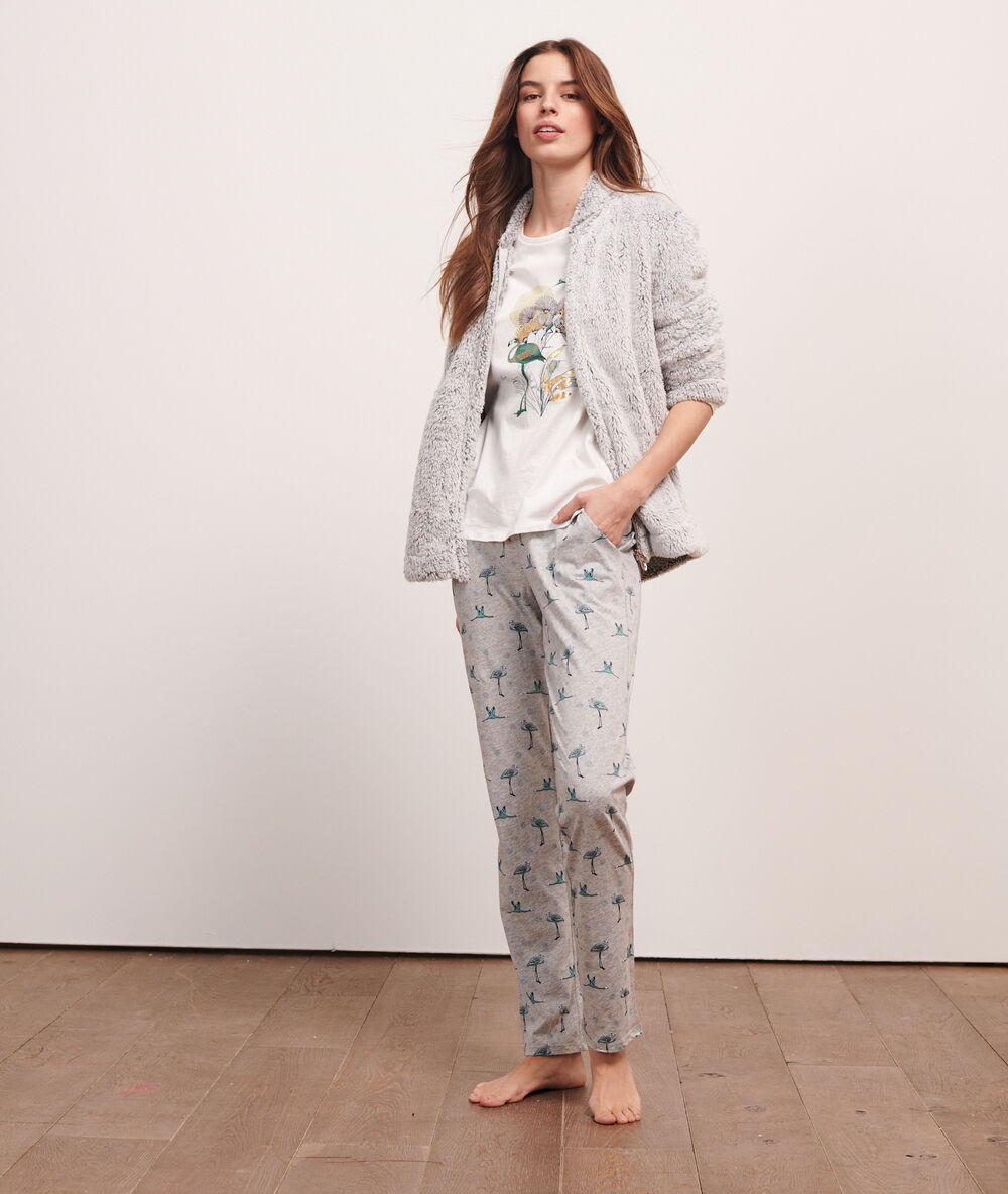 Oiseaux' 3 pieces-pyjama grey.