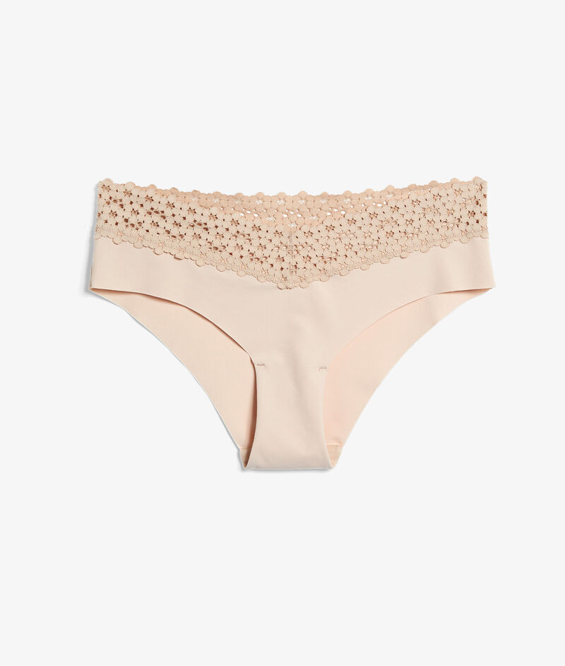 Microfiber Hipsters With Lace Details;${refinementColor}