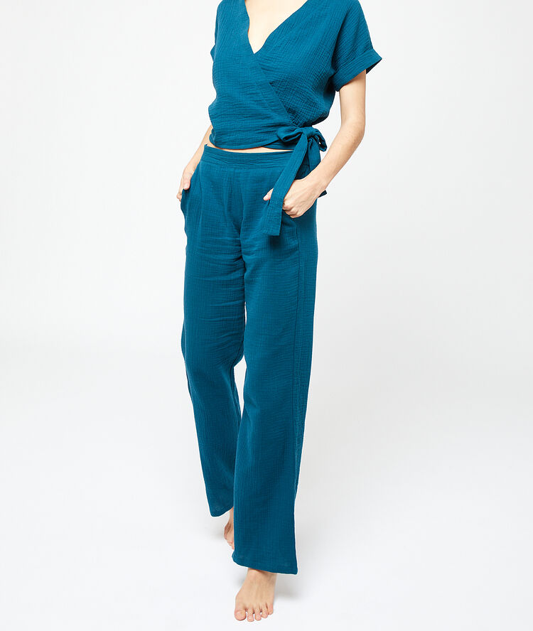 Flare trousers blue.