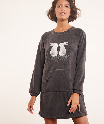 Printed nightshirt with belly pocket ;${refinementColor}