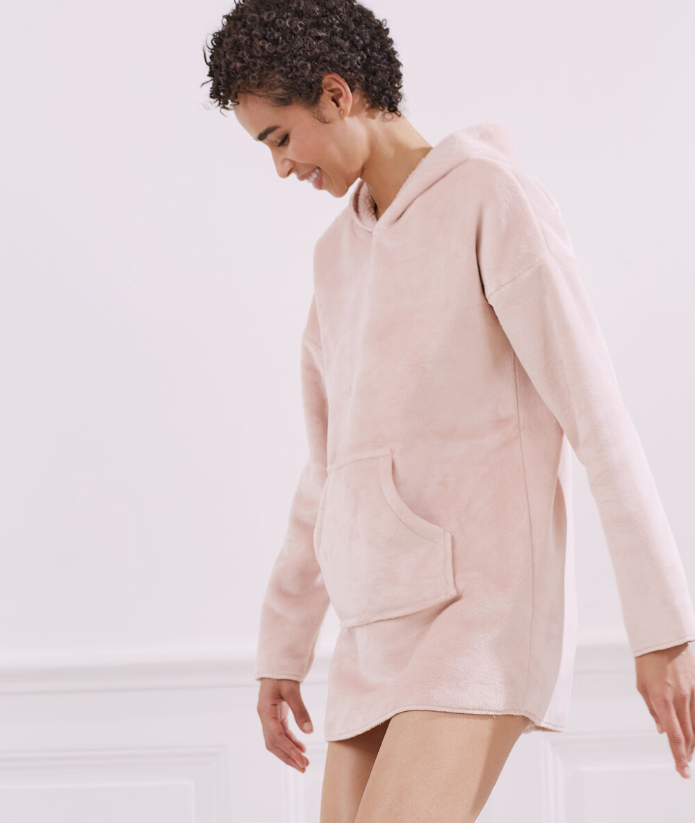 Hooded fleece sweatshirt  pink.